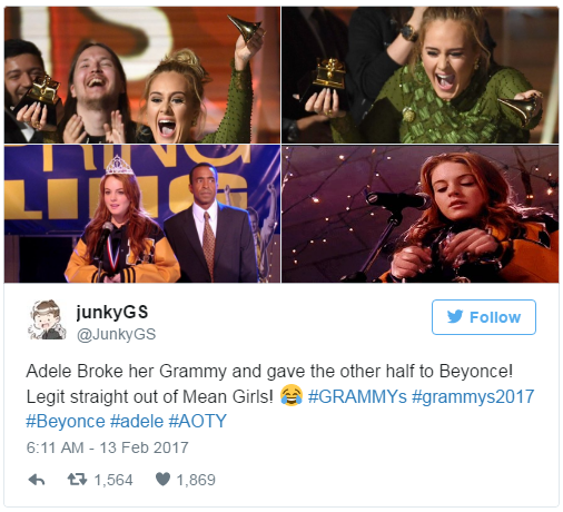 Adele zerbricht Grammy Auszeichnung