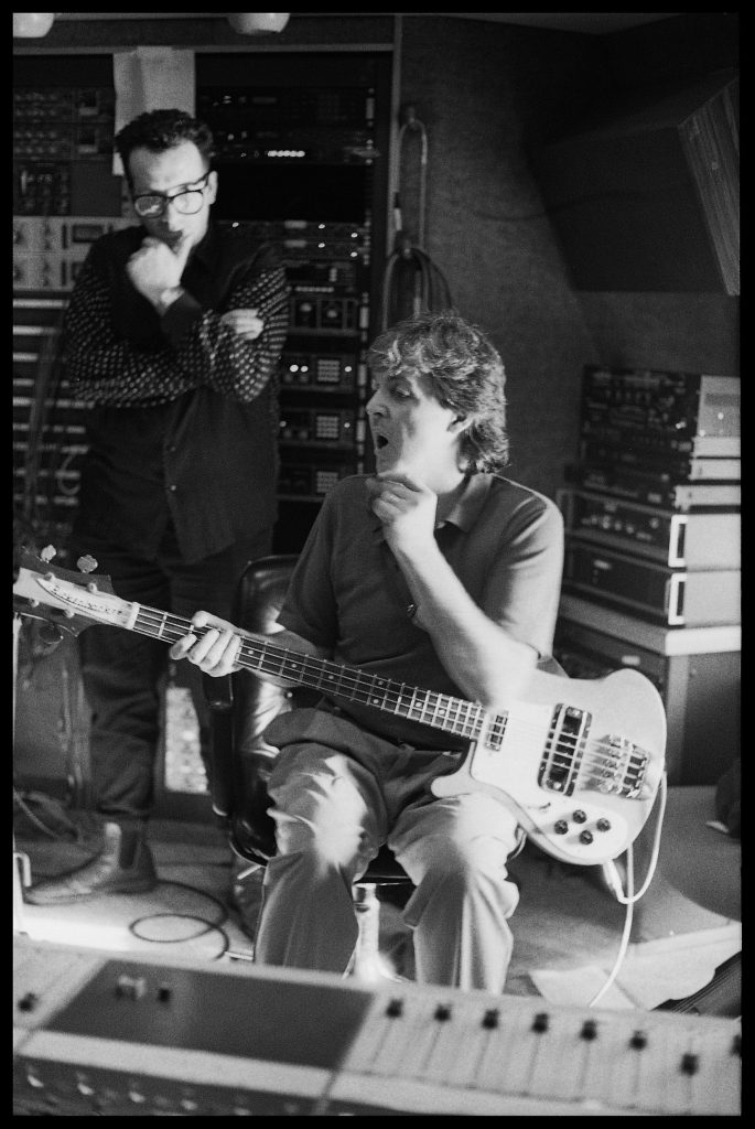 Paul-McCartney-and-Elvis-Costello,-'Flowers-In-The-Dirt'-recording-sessions,-1988.-Photo-credit-1988-©-Paul-McCartney--Photo-by-Linda-McCartney.---Copy