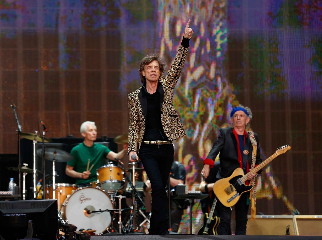 LONDON, ENGLAND - JULY 06: (L-R) Charlie Watts, Mick Jagger and Keith Richards of The Rolling Stones performs live on stage during day two of British Summer Time Hyde Park presented by Barclaycard at Hyde Park on July 6, 2013 in London, England. (Photo by Simone Joyner/Getty Images)